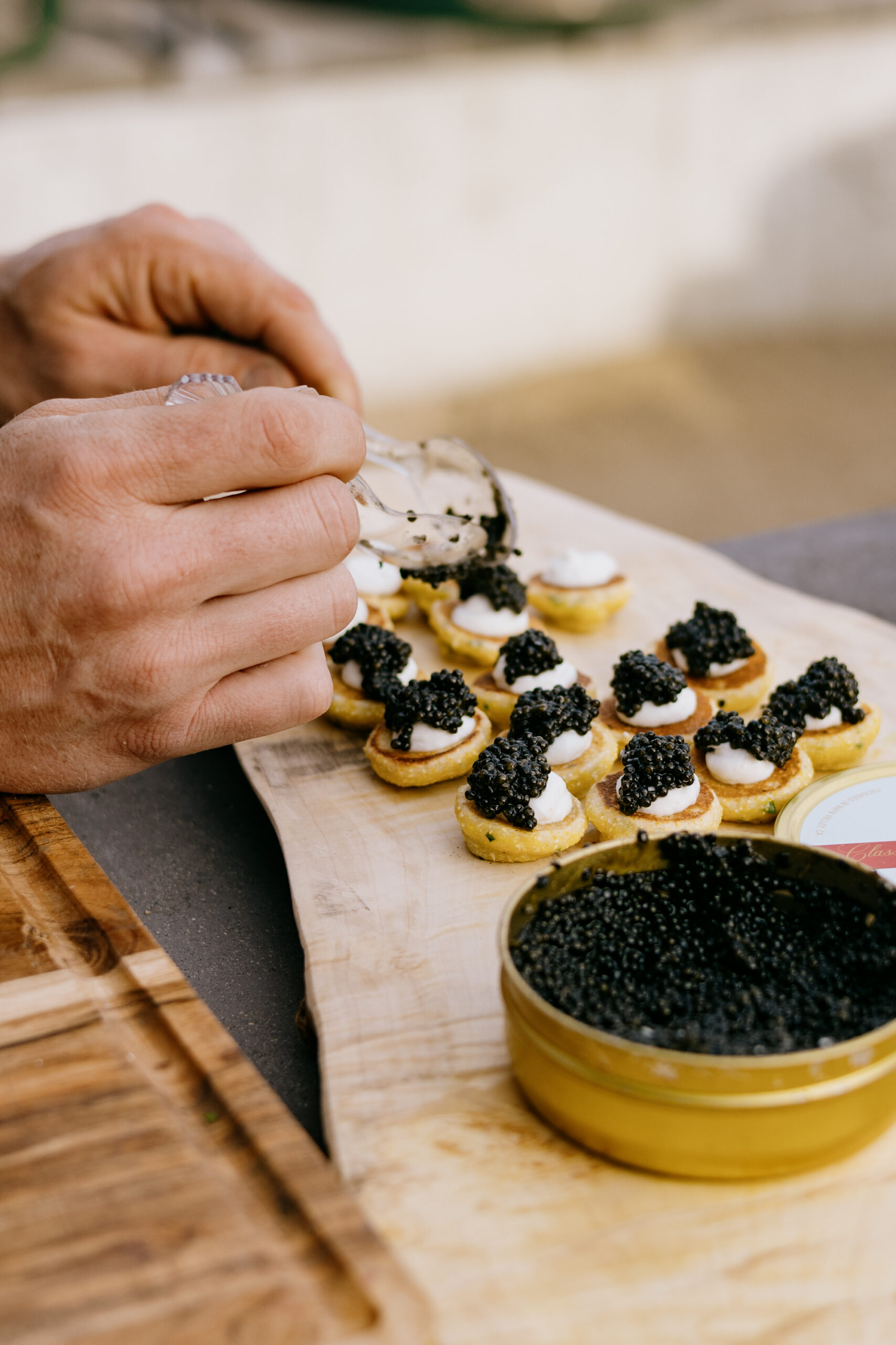 Caviar on blini